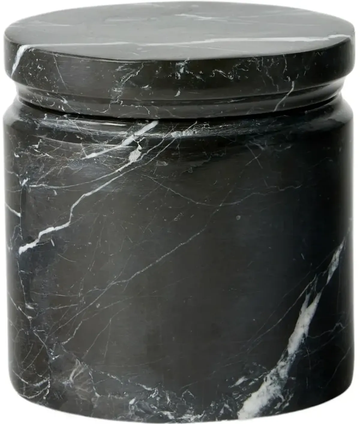 Marquina 4" Storange Jar, Black Marble