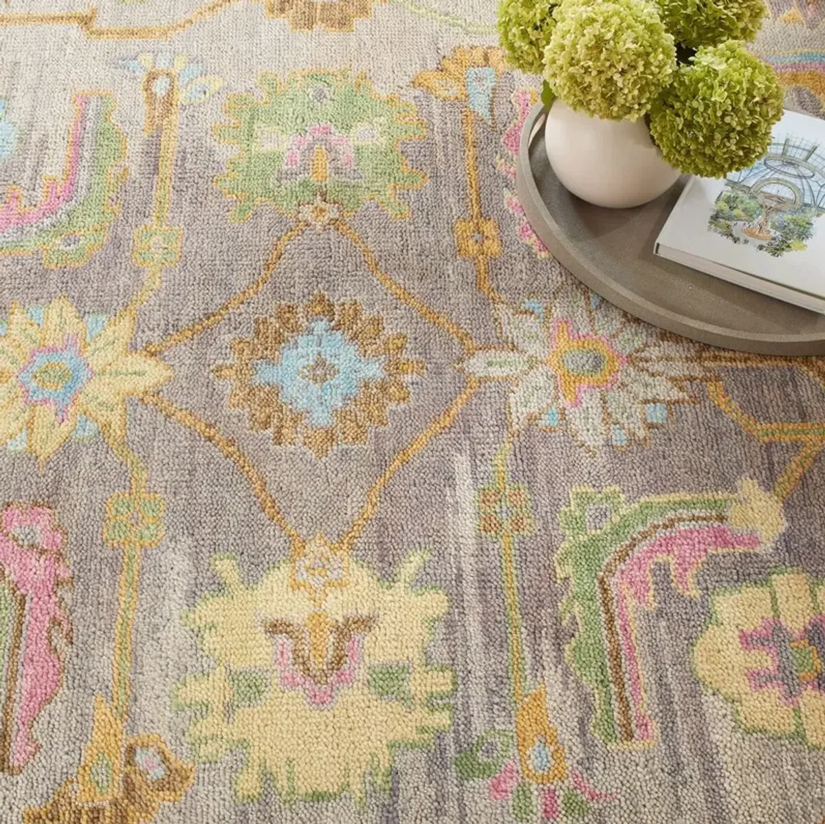Iris Hand Knotted Wool Rug, Multi