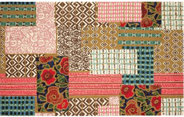 Elm Patchwork Hand Hooked Wool Rug, Multi