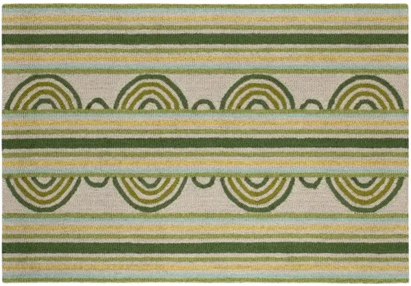 Button Hand Hooked Wool Rug