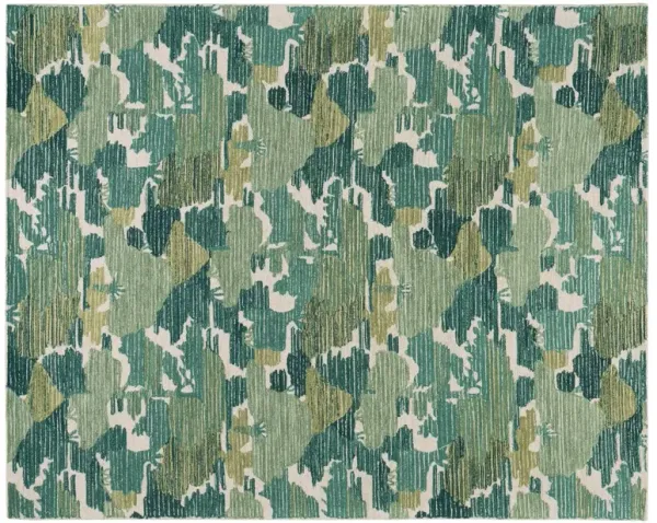 Ladycross Hand Hooked Wool Rug, Green