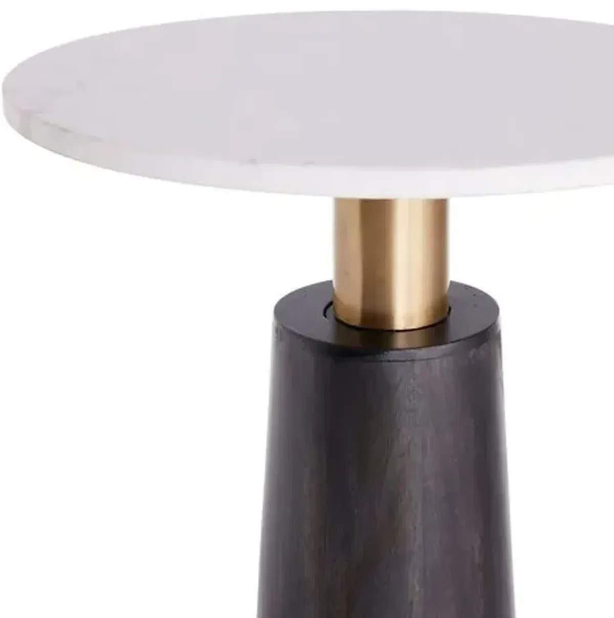 Knoxville Mango Wood/Marble Accent Table - Black - Arteriors - 22Hx15W in