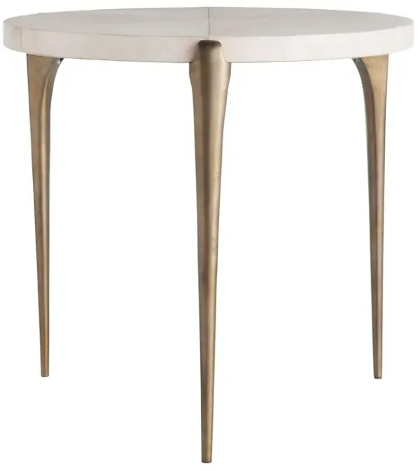 June Brass/Vellum End Table, Gold