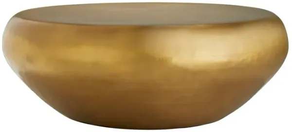 Bates Large Iron Drum Cocktail Table, Gold