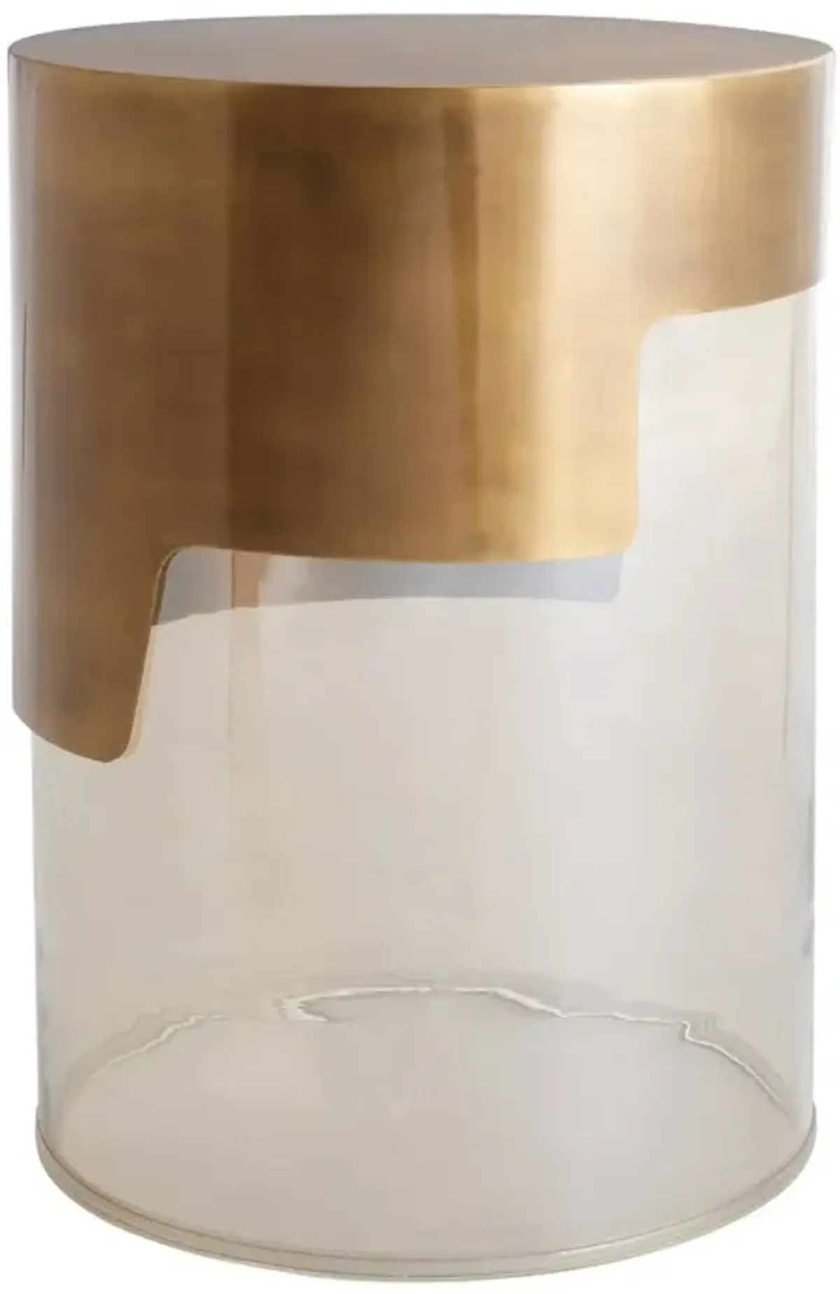 Jesse Accent Table, Smoke Gray Glass/Brass