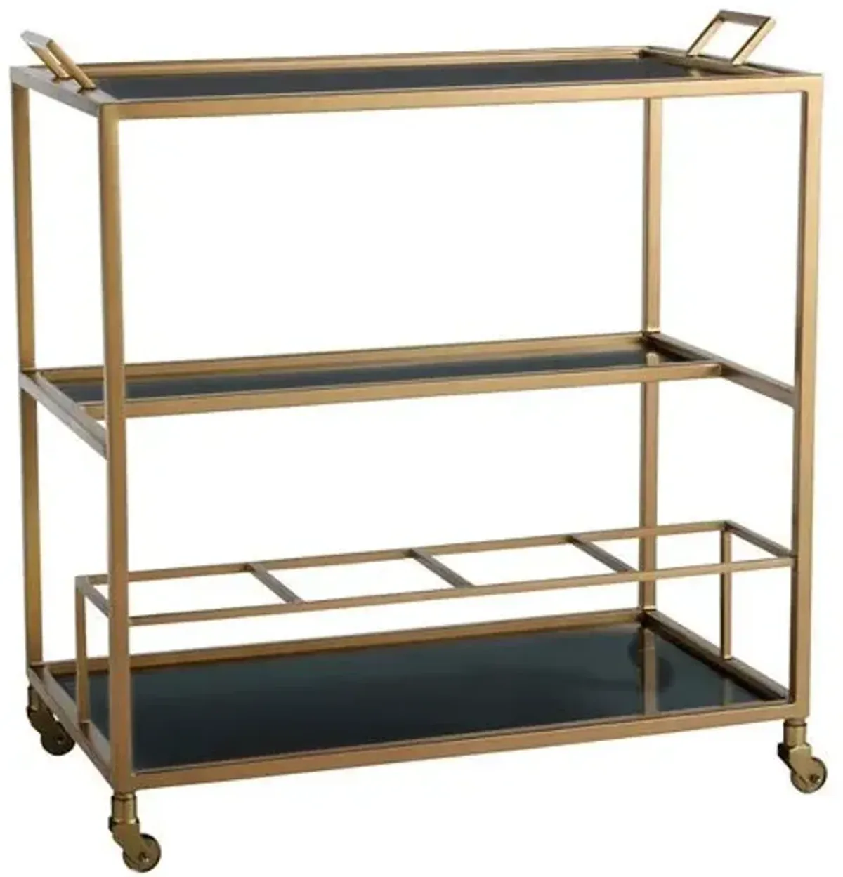 Jak Iron & Glass Bar Cart - Gold/Black - Arteriors