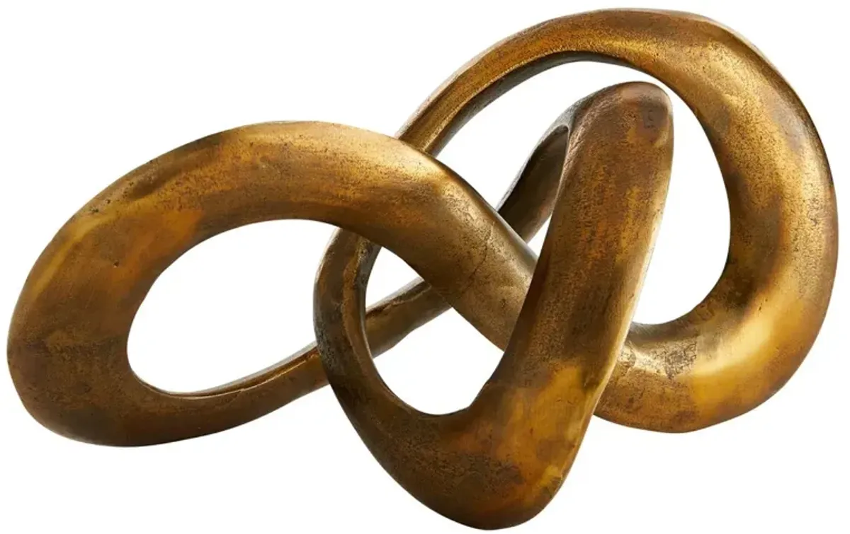 Quinn Interlocked Aluminum Sculpture, Gold
