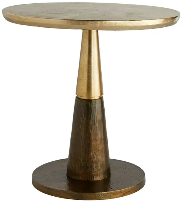 Rochester Round Aluminum Side Table, Gold