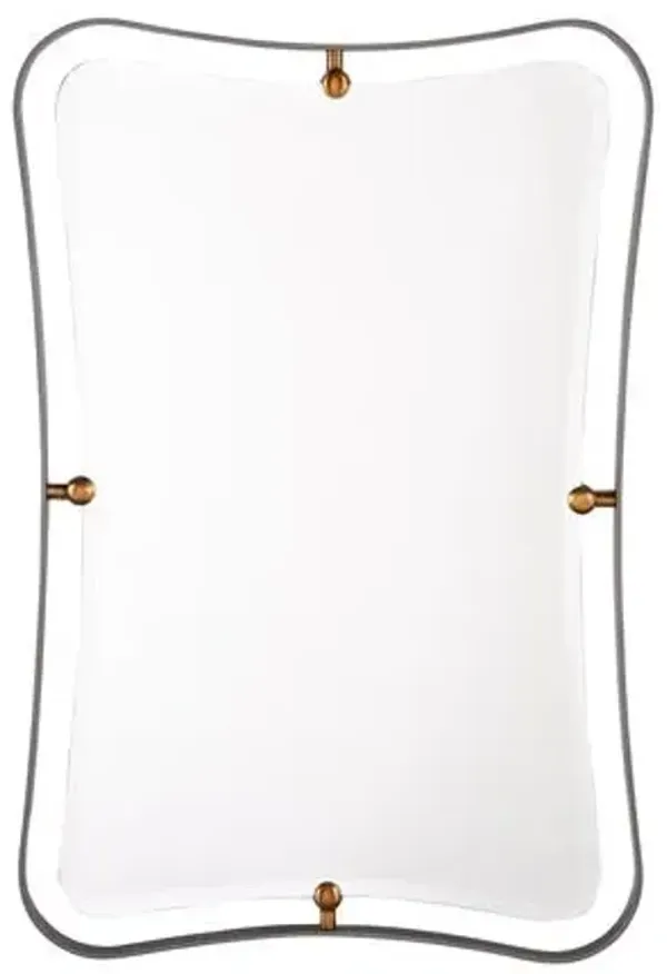 Janey Iron Hourglass Wall Mirror - Gray - Arteriors