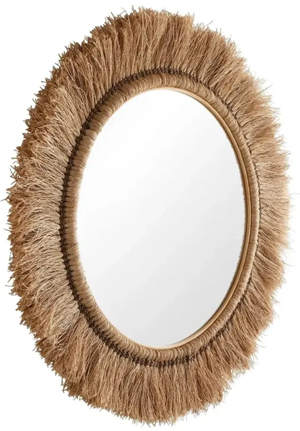 Kai Abaca Large Round Wall Mirror, Natural