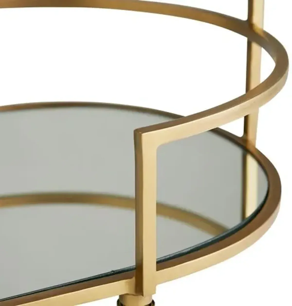 Trainor Iron & Marble Bar Cart - Gold/White - Arteriors