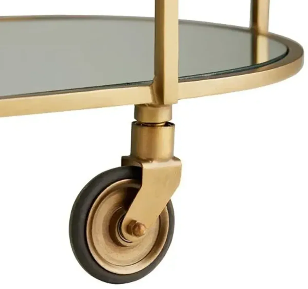 Trainor Iron & Marble Bar Cart - Gold/White - Arteriors