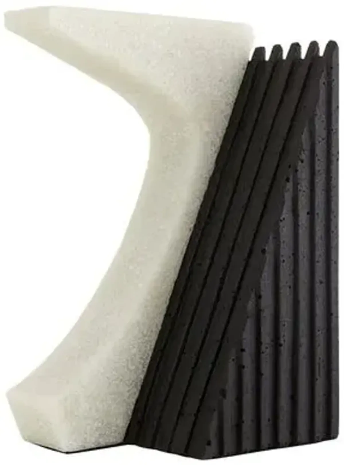 Set of 2 Jordono Ricestone Bookends - White - Arteriors