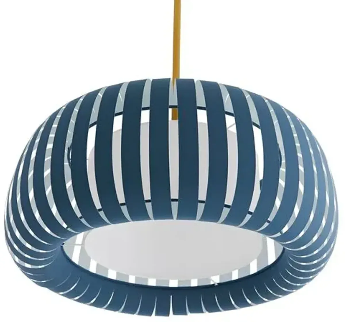 Wilson Microfiber Banded Pendant - Blue - Arteriors