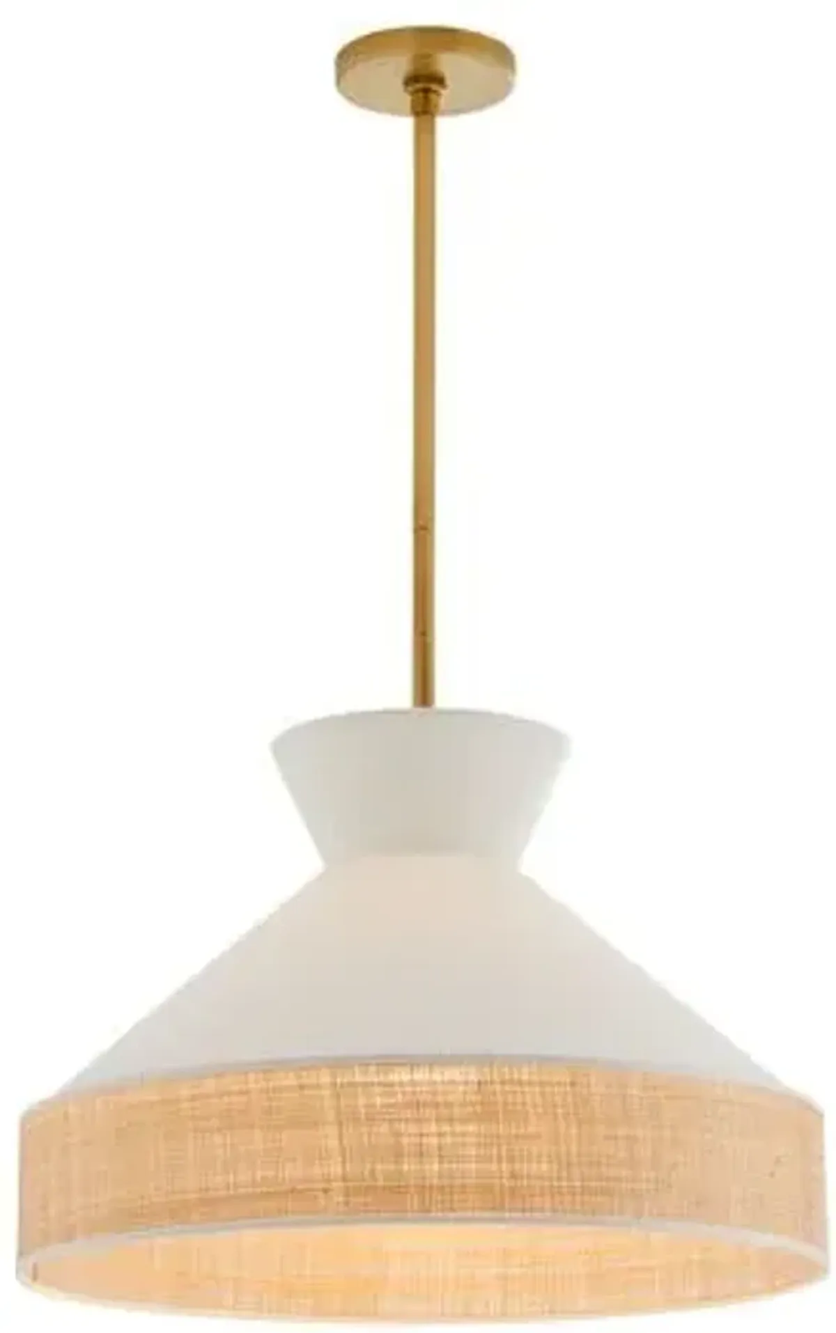Malena Linen/Rattan Pendant - White - Arteriors