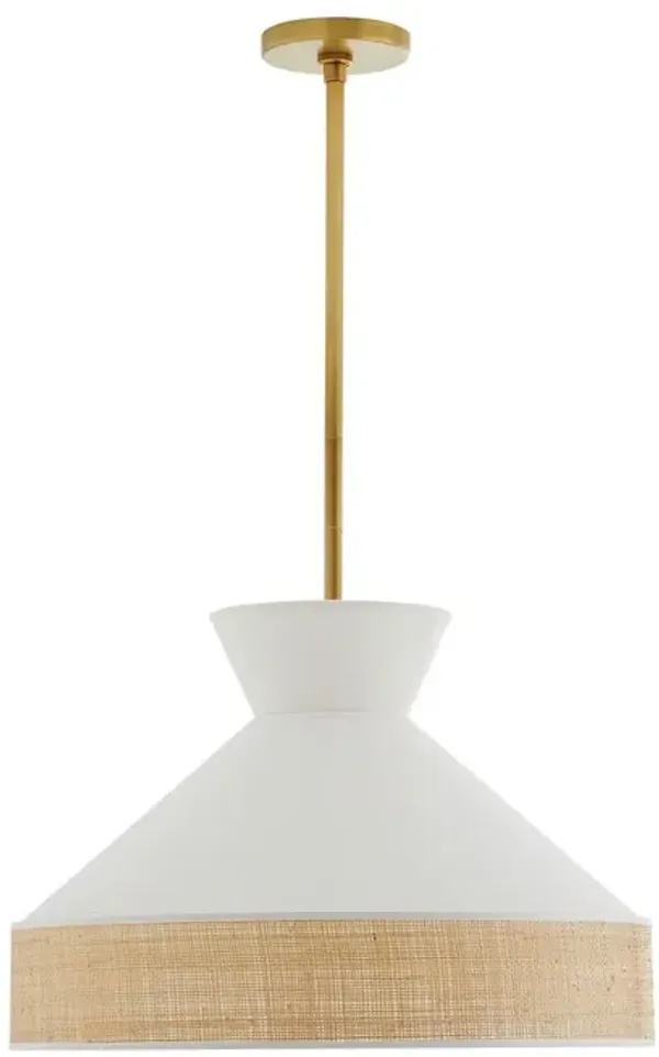 Malena Linen/Rattan Pendant - White - Arteriors