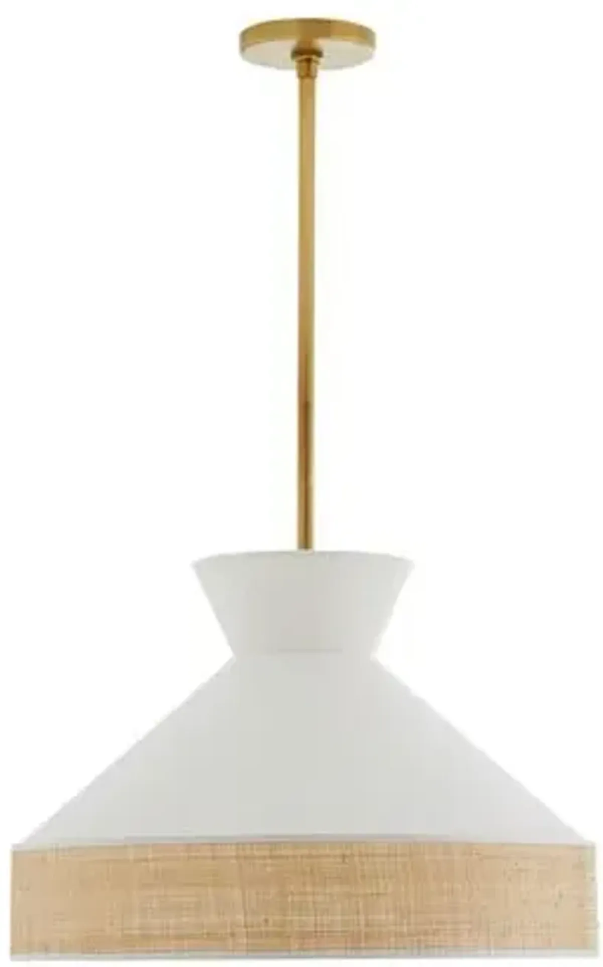 Malena Linen/Rattan Pendant - White - Arteriors