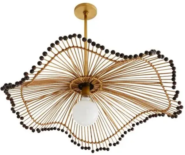 Waverly Rattan Pendant - Neutral - Arteriors - Brown