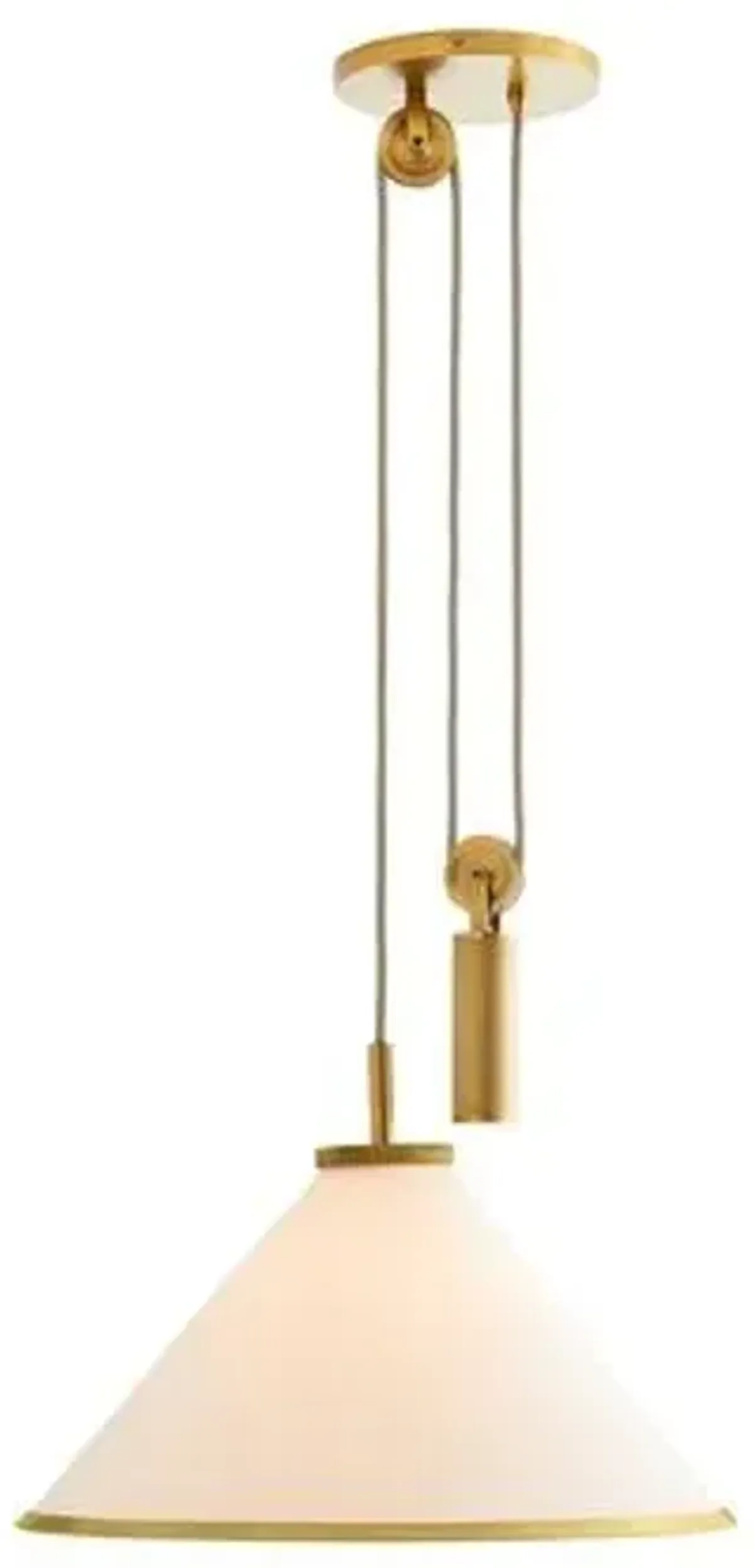 Norfolk Counterweight Pendant - White Linen/Gold - Arteriors