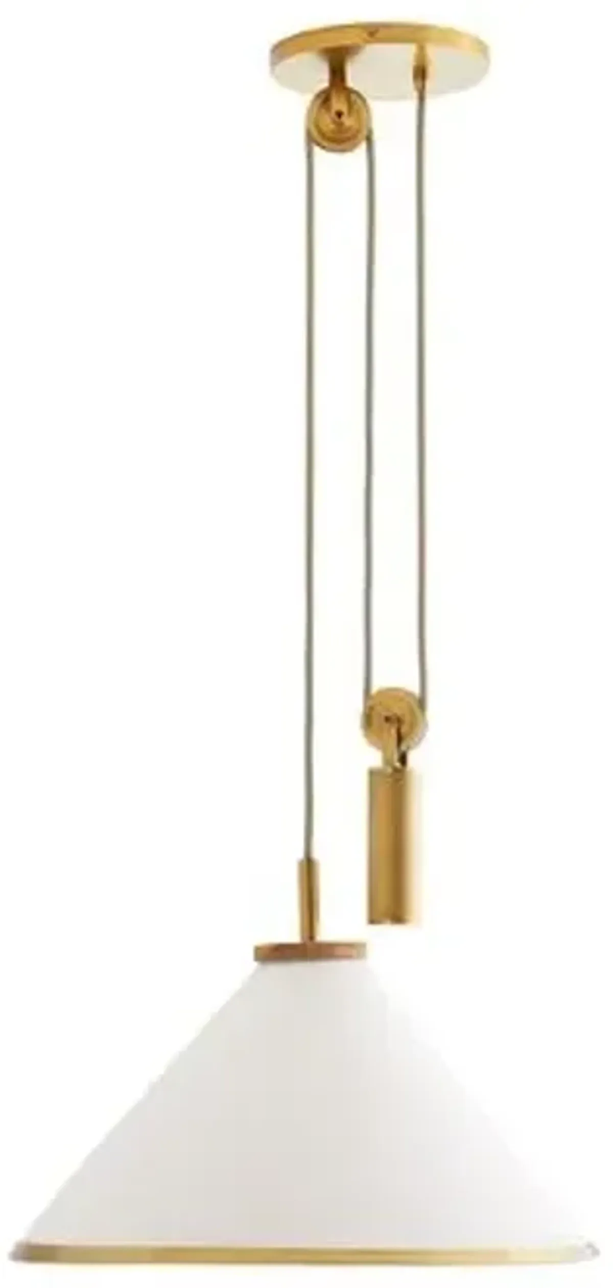 Norfolk Counterweight Pendant - White Linen/Gold - Arteriors