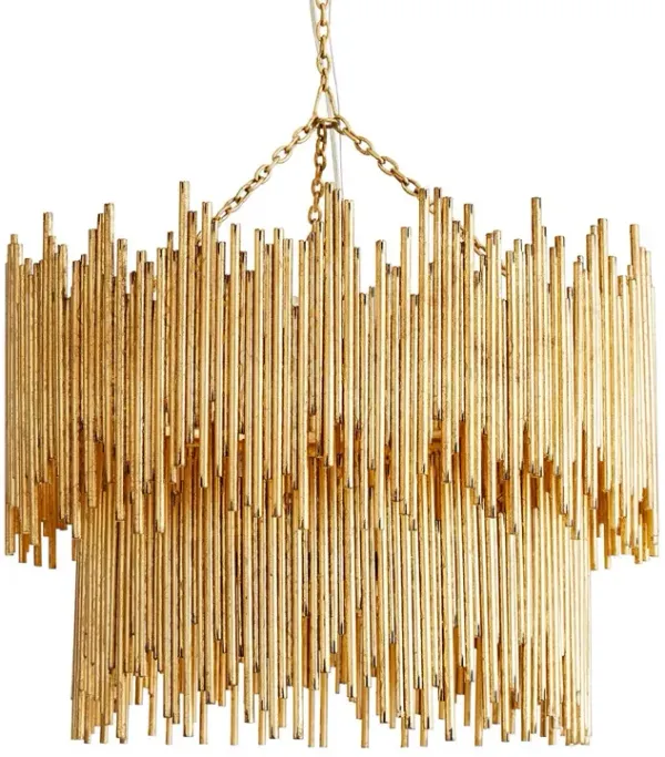 Prescott Two-Tiered Iron Chandelier - Gold - Arteriors