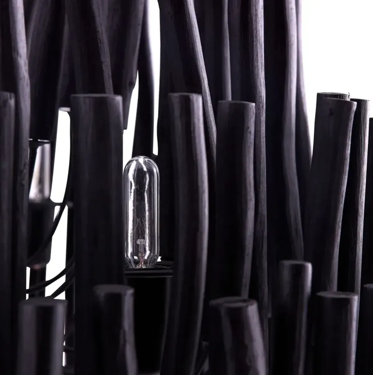 Tilda Large 6-Light Wooden Chandelier - Black - Arteriors