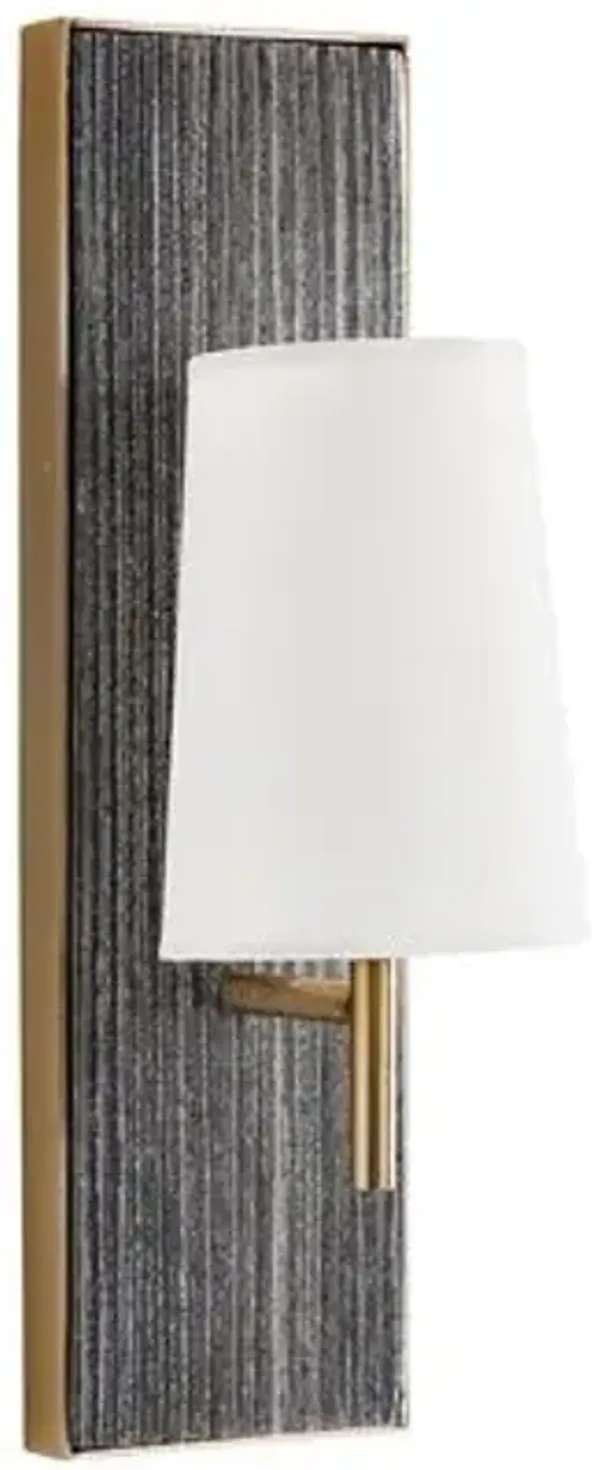 Kapri Marble/Iron Wall Sconce - Black/Antique Brass - Arteriors