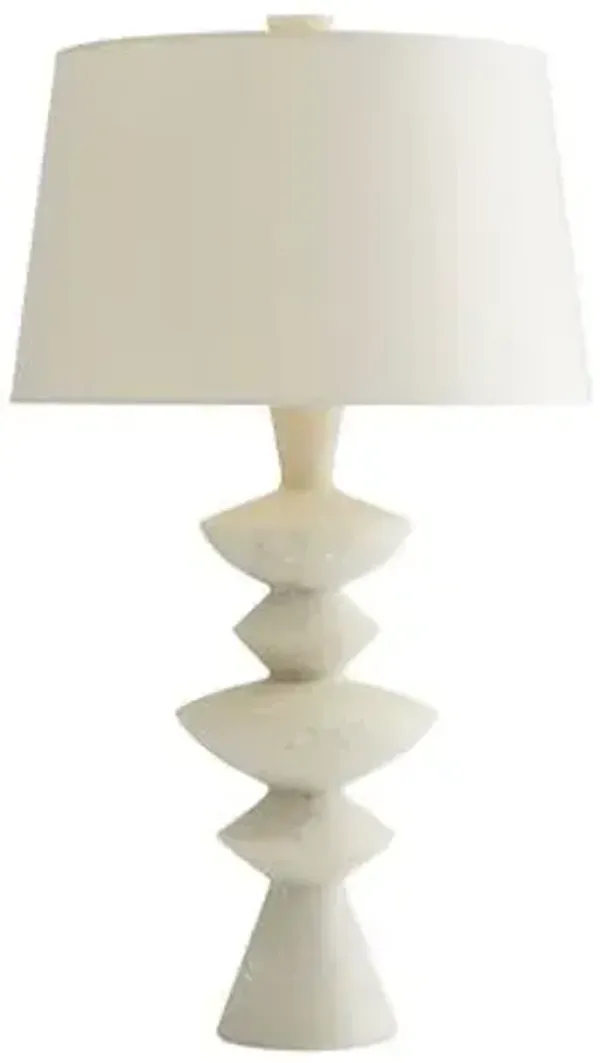 Jillian Glass Stone Table Lamp - White - Arteriors