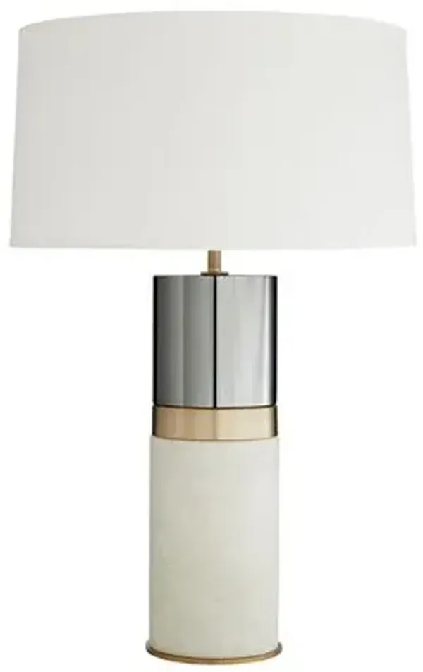 Whitman Ricestone/Crystal Table Lamp - White - Arteriors