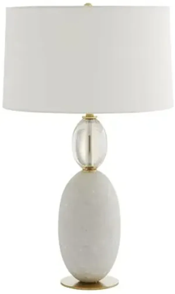 Minato Glass Stone/Crystal Table Lamp - White - Arteriors