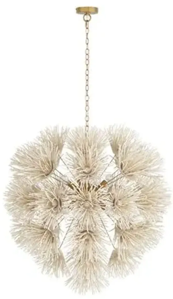 Winona Coconut Shell Chandelier - Ivory/Gold - Arteriors
