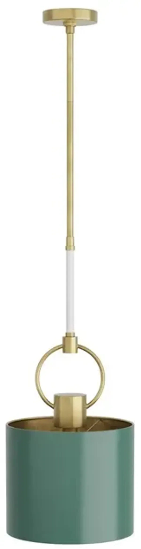 Tarlow Steel/Leather Pendant - Gold/Pine - Arteriors