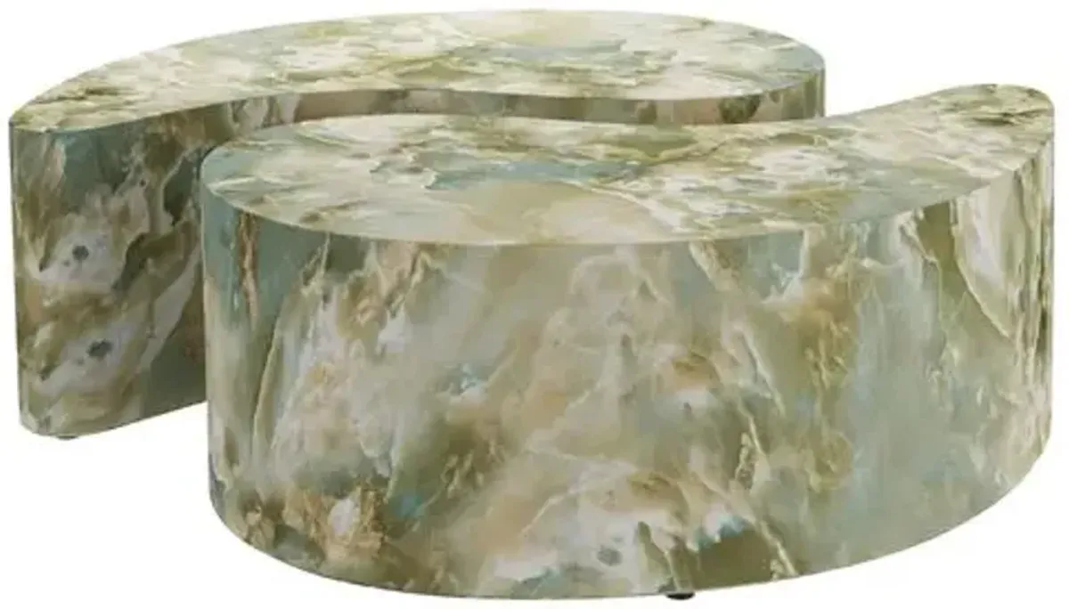 Set of 2 Adeline Coffee Tables - Green - Arteriors