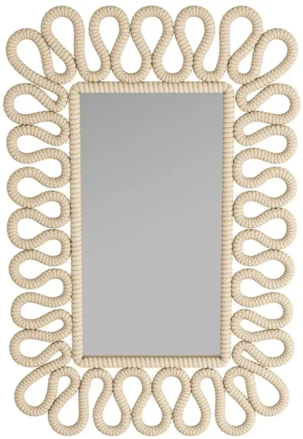 Laura Kirar Caracol Rope Wall Mirror, White
