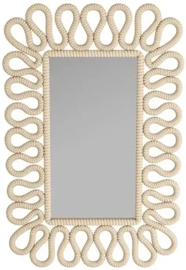 Laura Kirar Caracol Rope Wall Mirror - White - Arteriors