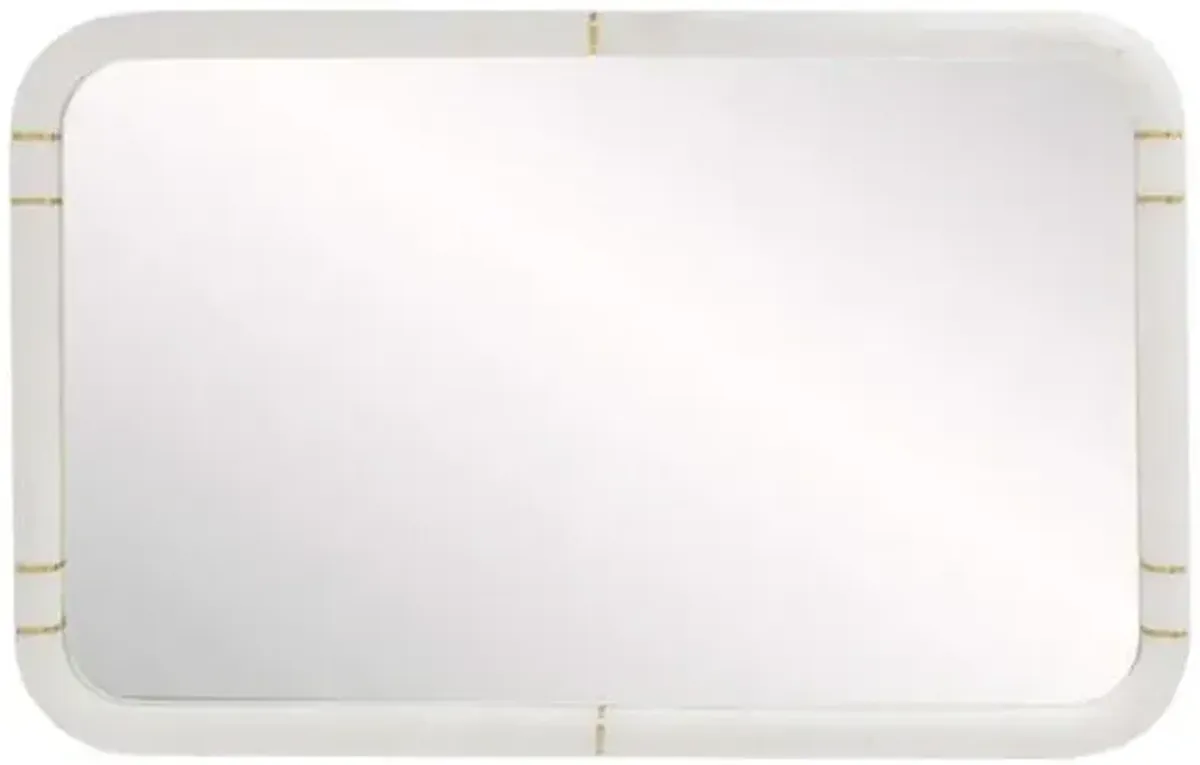 Trevino Ricestone Wall Mirror - White/Gold - Arteriors