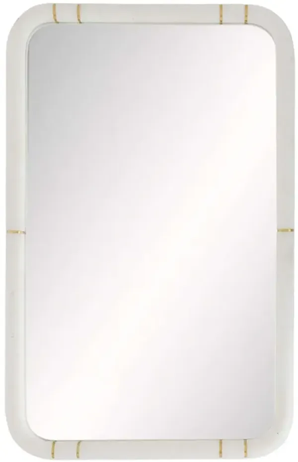 Trevino Ricestone Wall Mirror, White/Gold