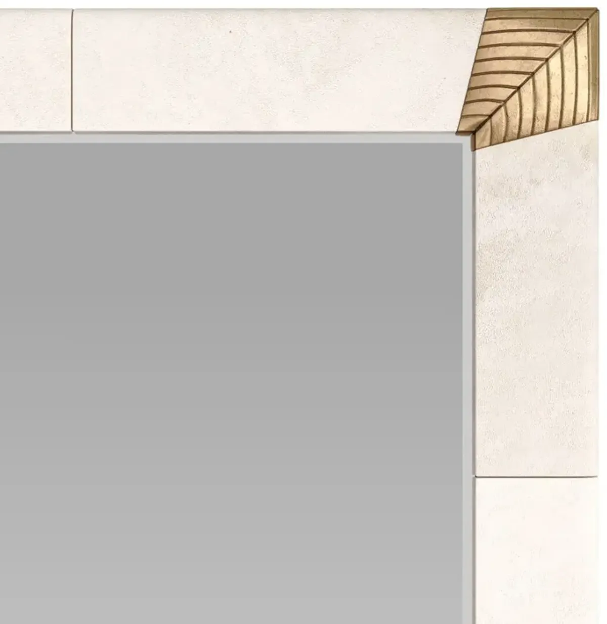 Amara Brass/Vellum Wall Mirror, White