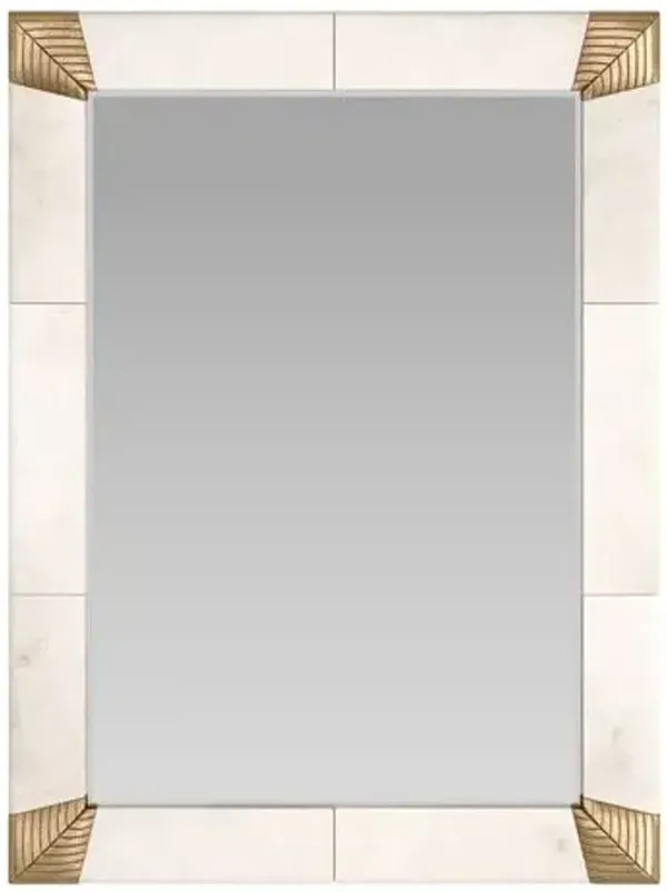 Amara Brass/Vellum Wall Mirror - White - Arteriors