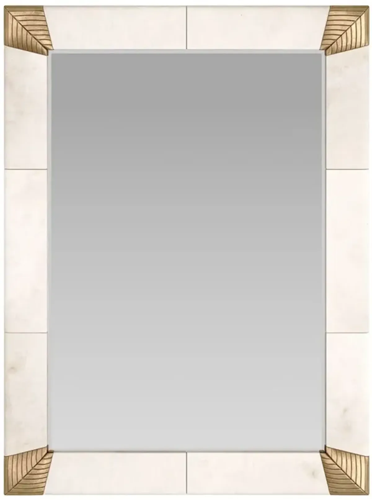 Amara Brass/Vellum Wall Mirror, White