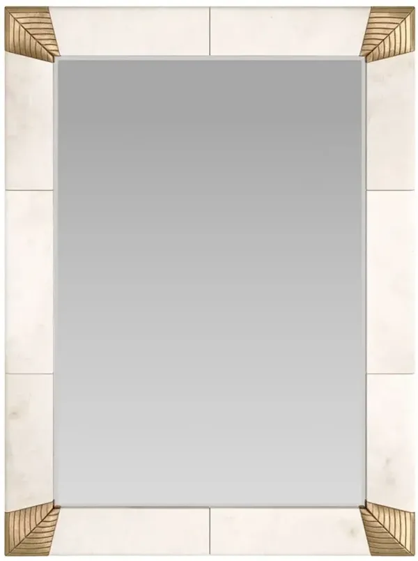 Amara Brass/Vellum Wall Mirror, White