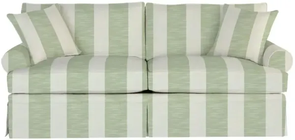 Maya Sofa - Kelly Green Sunbrella Cabana Stripe - Miles Talbott - Handcrafted