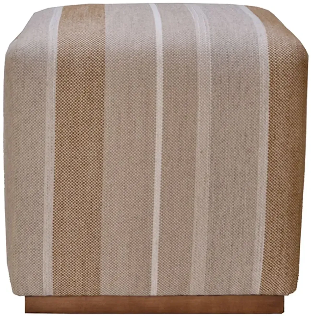Harold Linen Ottoman, Dunphy Nutmeg Stripe