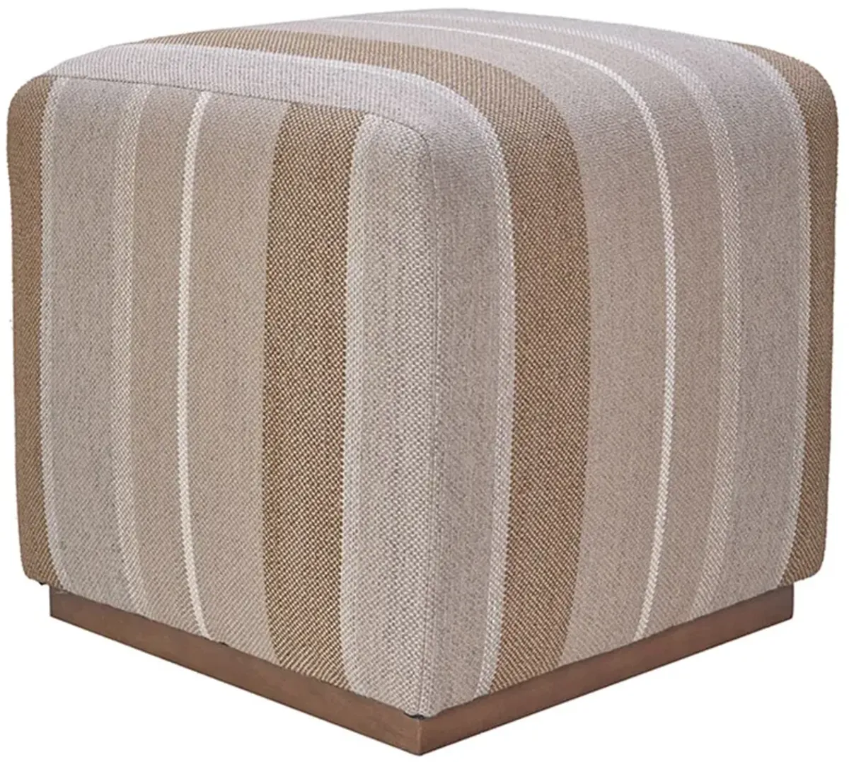 Harold Linen Ottoman, Dunphy Nutmeg Stripe