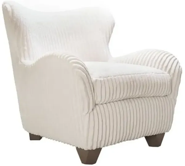 Zola Curved Wingback Chair - Channeled Mega Cream Faux Fur - Kim Salmela - Ivory - Comfortable, Stylish
