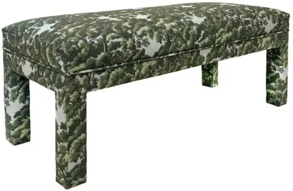 Brittany Bench - North Oaks Crypton - Kim Salmela - Handcrafted - Green