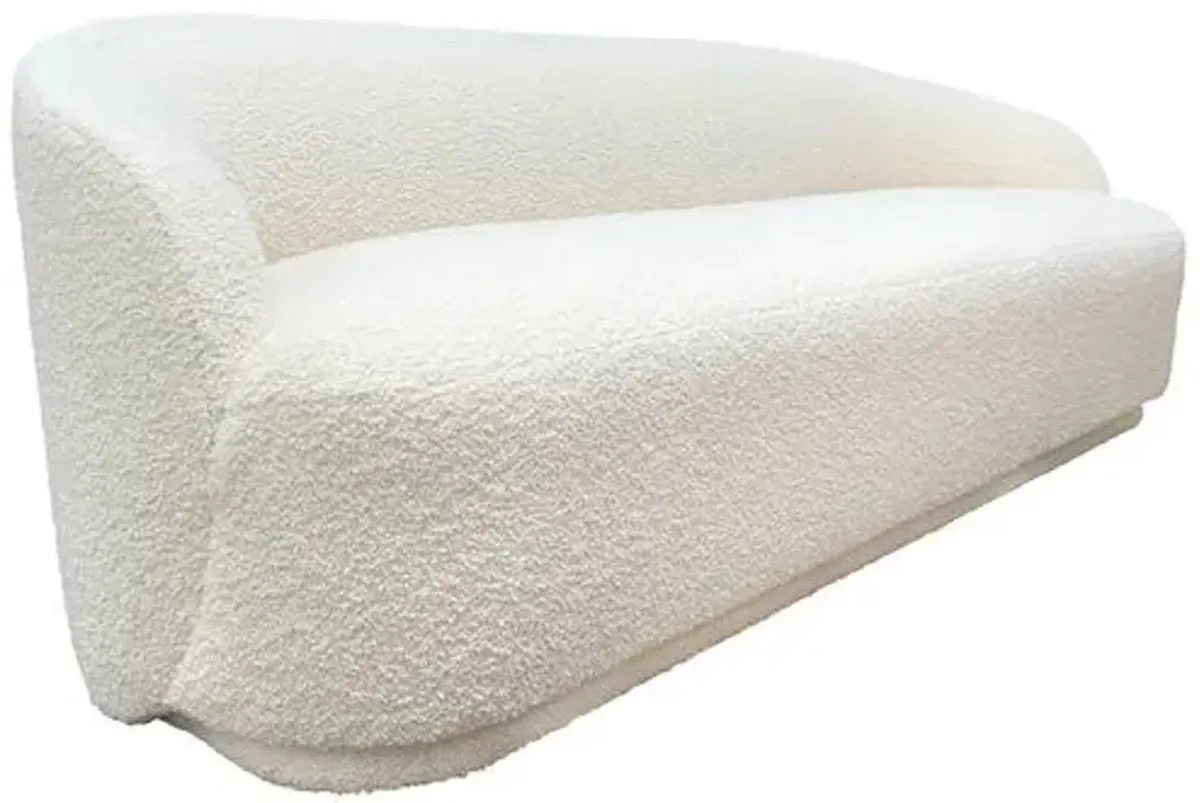 Everly Curved 84" Sofa - White Revival Cotton Bouclé - Kim Salmela
