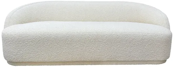 Everly Curved 84" Sofa, White Revival Cotton Bouclé