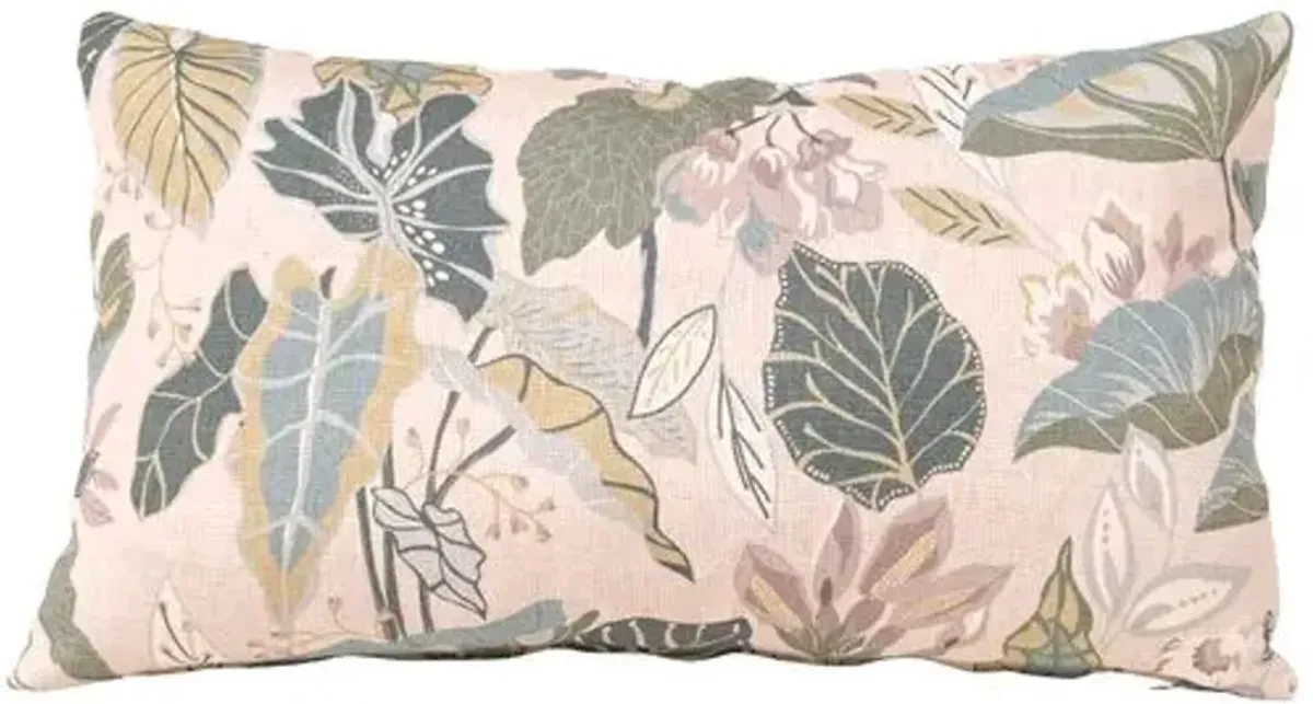 Delia Floral 14x24 Lumbar Pillow - Pink/Light Blue/Green - Kim Salmela