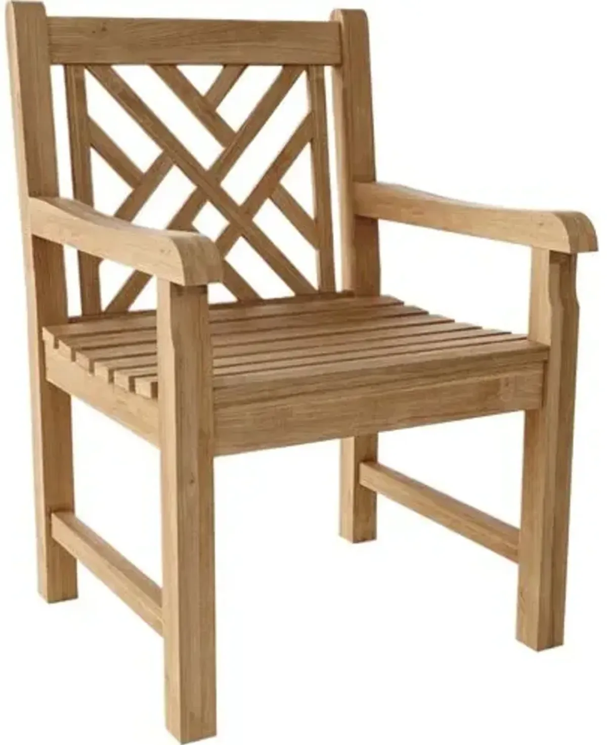 Cavella Outdoor Teak Dining Armchair - Natural - Brown